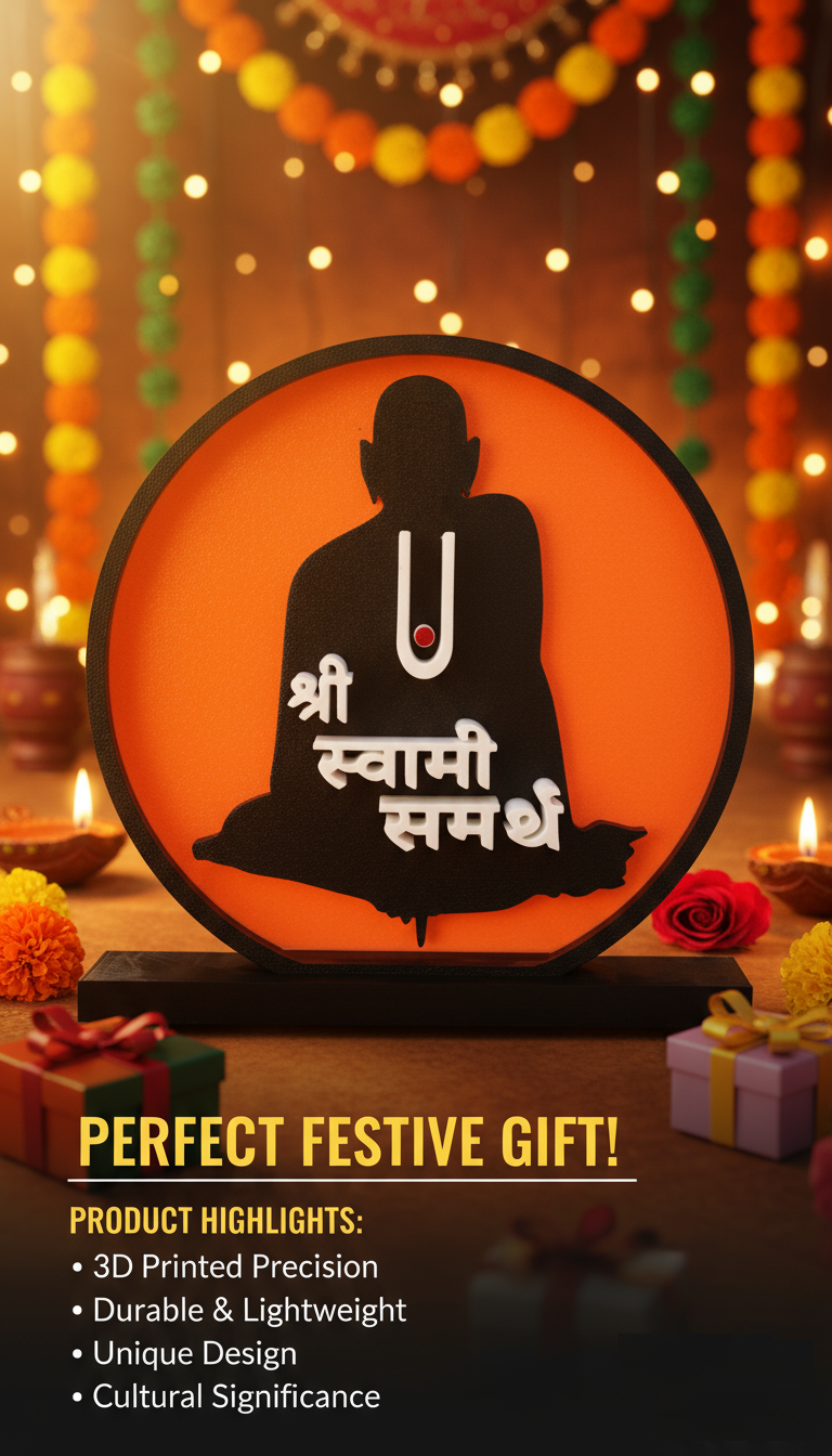 Shri Swami Samarth 3D Printed Decorative Plaque