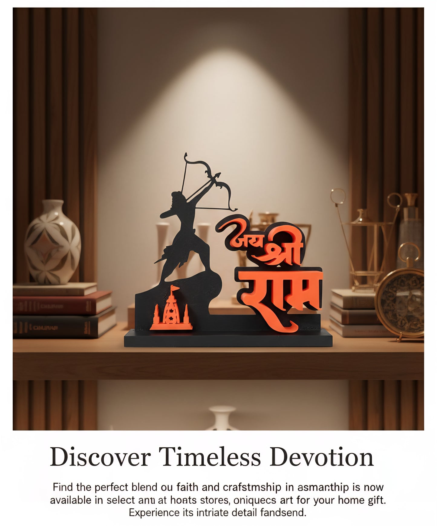 3D Printed “Jai Shri Ram” Devotional Name Sculpture – Home & Office Decor