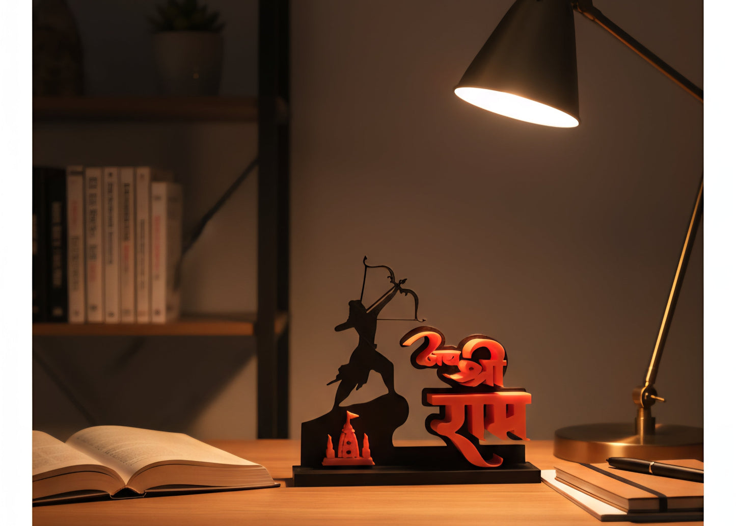 3D Printed “Jai Shri Ram” Devotional Name Sculpture – Home & Office Decor